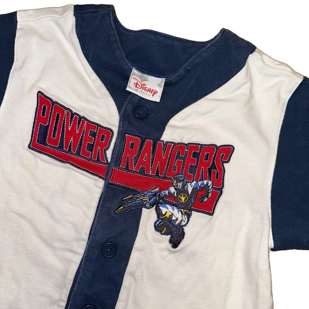Disney Power Rangers 04 Dino Thunder Button Jersey Vintage 2004 Y2K Boys Youth S